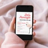 Hot Pink Flamingo Lets Flamingle Vrijgezellenfeest Kaart