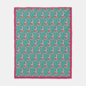 HOT PINK FLAMINGO SANTA, CHRISTMAS FLEECE BLANKET DEKEN (Voorkant)