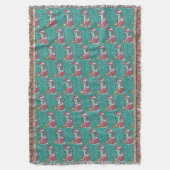 HOT PINK FLAMINGO SANTA, CHRISTMAS THROW BLANKET DEKEN (Voorkant Verticaal)