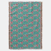 HOT PINK FLAMINGO SANTA, CHRISTMAS THROW BLANKET DEKEN (Voorkant Verticaal)