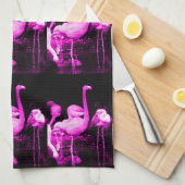 Hot Pink Flamingo Theedoek (Quarter Fold)