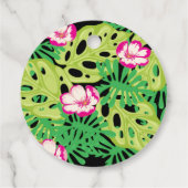 HOT PINK FLAMINGO Tropical Birthday Invitation Bedankjes Labels (Achterkant)