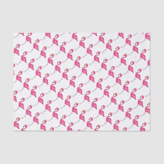 Hot Pink Flamingo Tropical Island Bird Print Tissuepapier (Voorkant)