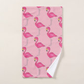 Hot Pink Flamingo Tropical Island Flamingoenen Bad Handdoek (Handdoek)