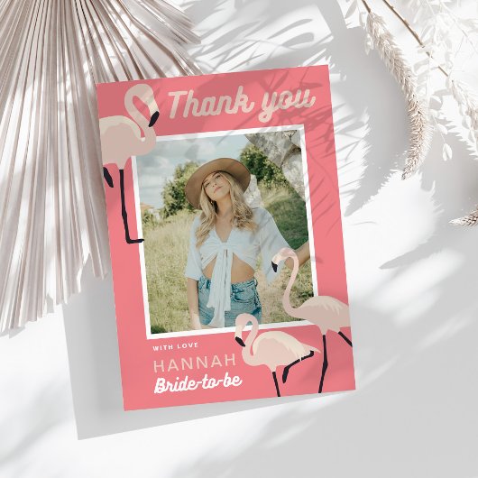 Hot Pink Flamingo Vrijgezellenfeest Bedankt kaart