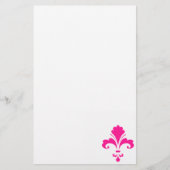 Hot Pink Fleur-de-lis Briefpapier (Voorkant)