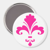 Hot Pink Fleur-de-lis Magneet (Voorkant / Achterkant)
