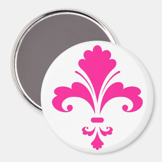 Hot Pink Fleur-de-lis Magneet (Voorkant / Achterkant)