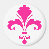 Hot Pink Fleur-de-lis Magneet (Voorkant)