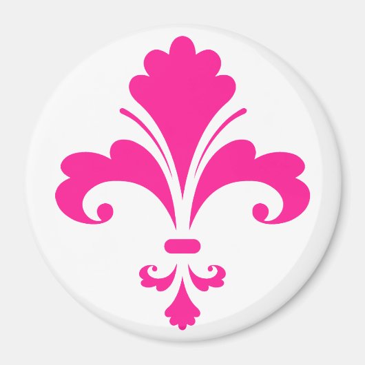 Hot Pink Fleur-de-lis Magneet (Voorkant)