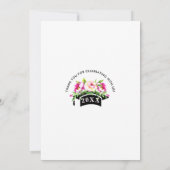 Hot Pink Floral Afstudeerder Uitnodiging (Achterkant)