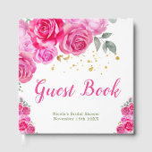 Hot Pink Floral Bridal Shower Gastenboek (Voorkant)