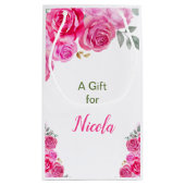 Hot Pink Floral Bridal Shower Klein Cadeauzakje (Achterkant)