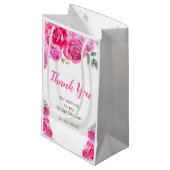 Hot Pink Floral Bridal Shower Klein Cadeauzakje (Voorkant Gekanteld)