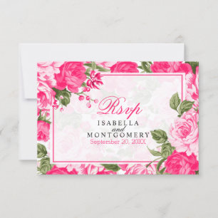  Hot Pink Floral Design - RSVP
