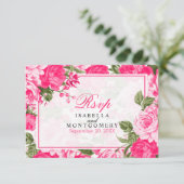 Hot Pink Floral Design - RSVP (Staand voorkant)