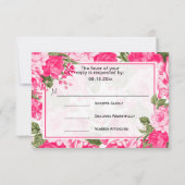 Hot Pink Floral Design - RSVP (Achterkant)