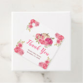 Hot Pink Floral Pumpkins Baby Shower Bedankjes Labels (In situ)