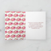 Hot Pink Floral Pumpkins Baby shower Bedankkaart (Binnen)