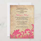 Hot Pink Floral Swirl Weddenschap Save The Date (Voorkant)
