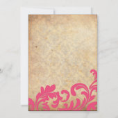 Hot Pink Floral Swirl Weddenschap Save The Date (Achterkant)