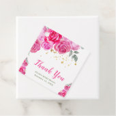 Hot Pink Floral Vrijgezellenfeest Bedankjes Labels (In situ)