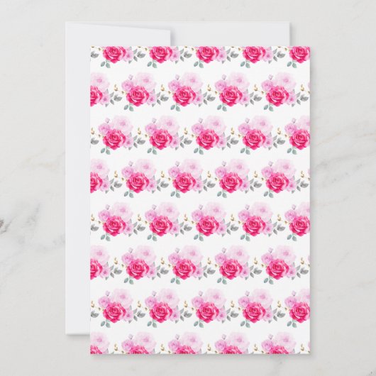 Hot Pink Floral Vrijgezellenfeest Kaart (Achterkant)