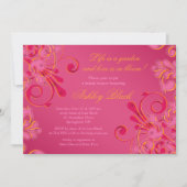 Hot Pink Floral Weddenschap Bridal Shower Uitnodig Kaart (Voorkant)