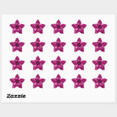 Hot Pink Floralia Star Ster Sticker (Vel)