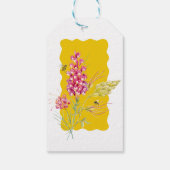 Hot Pink Florals And Bumble Bee A Sweet Little Bee Cadeaulabel (Achterkant)