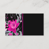 Hot Pink Flowers Diamond Bling Visitekaartje (Achterkant)