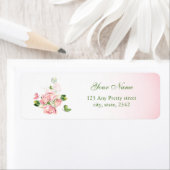 Hot Pink Flowers Green Leaves Retour Adres Label (Insitu)