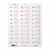 Hot Pink Flowers Green Leaves Retour Adres Label (Full Sheet)