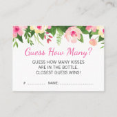 Hot Pink Flowers raden hoeveel Baby shower spel Visitekaartje (Voorkant)