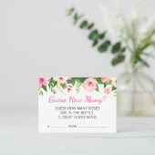 Hot Pink Flowers raden hoeveel Baby shower spel Visitekaartje (Staand voorkant)