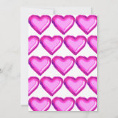 Hot-Pink Folie Balloon 1e Verjaardagsuitnodiging Kaart (Achterkant)