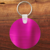 Hot Pink Folie Fancy monogram Sleutelhanger (Achterkant)
