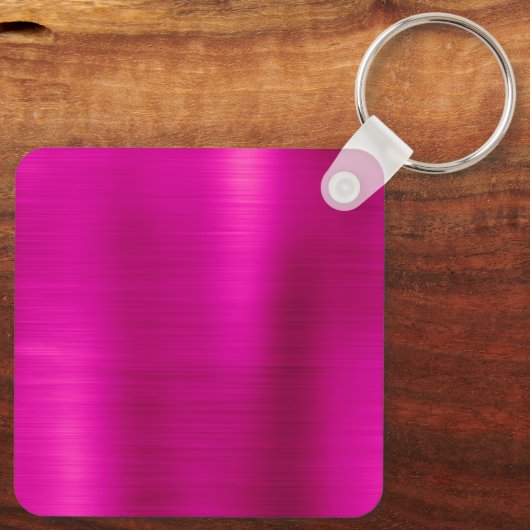 Hot Pink Folie QR-code Sleutelhanger (Achterkant)