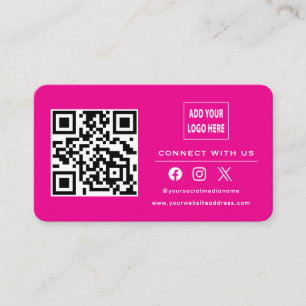 Hot Pink Follow Scan om verbinding te maken met QR Visitekaartje