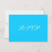 Hot Pink Fuchsia Blauwgroen Turquoise Wedding RSVP Kaartje (Achterkant)