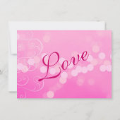 Hot Pink Fuchsia Bokeh Wedding Invitations Kaart (Achterkant)