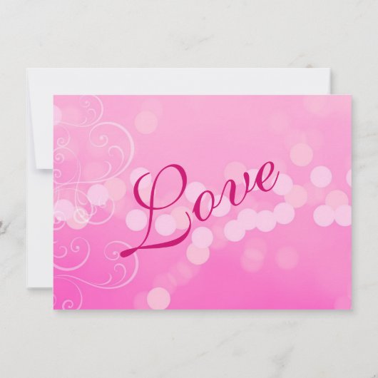 Hot Pink Fuchsia Bokeh Wedding Invitations Kaart (Achterkant)