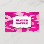 Hot Pink Fuchsia Camo loterij tickets kaarten invo (Achterkant)