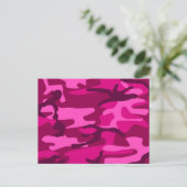 Hot Pink Fuchsia Camouflage Girly Patroon Briefkaart (Staand voorkant)