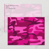 Hot Pink Fuchsia Camouflage Girly Patroon Briefkaart (Voorkant / Achterkant)