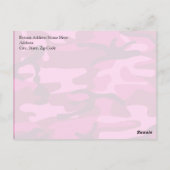 Hot Pink Fuchsia Camouflage Girly Patroon Briefkaart (Achterkant)