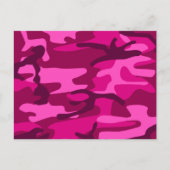 Hot Pink Fuchsia Camouflage Girly Patroon Briefkaart (Voorkant)