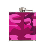 Hot Pink Fuchsia Camouflage Girly Patroon Heupfles (Achterkant)
