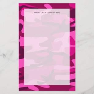 Hot Pink Fuchsia Camouflage Girly Pattern Briefpapier