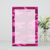 Hot Pink Fuchsia Camouflage Girly Pattern Briefpapier (Staand voorkant)